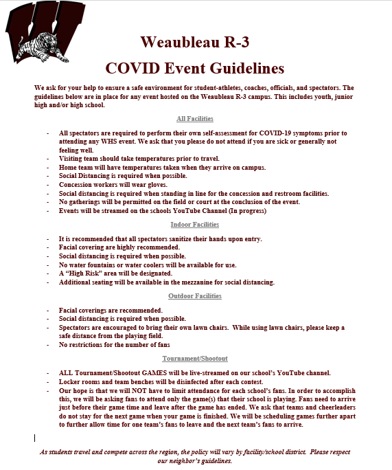 COVID Event Guidelines